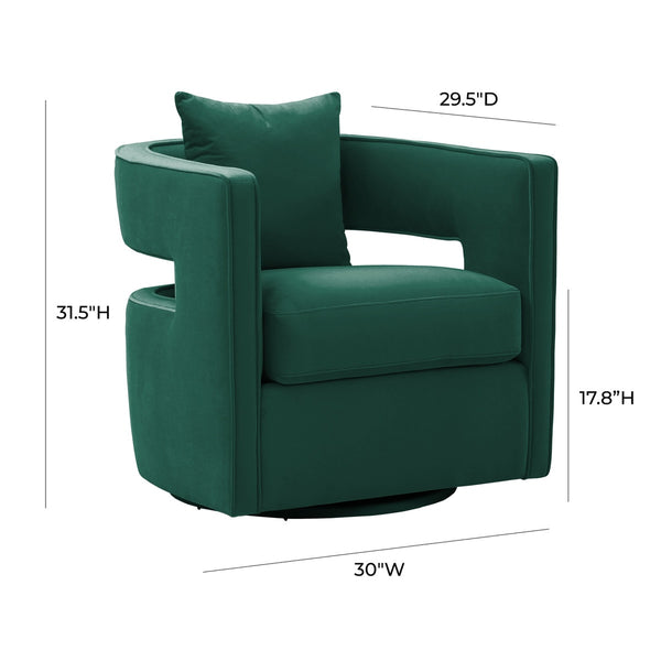 Kennedy Forest Green Velvet Swivel Chair Model: TOV-S44126