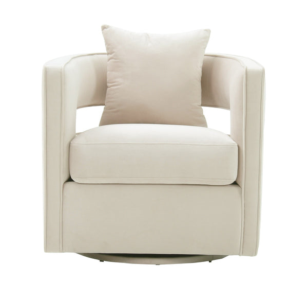 Kennedy Cream Velvet Swivel Chair Model: TOV-S44127