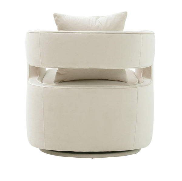 Kennedy Cream Velvet Swivel Chair Model: TOV-S44127