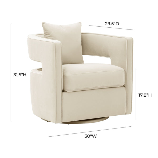 Kennedy Cream Velvet Swivel Chair Model: TOV-S44127