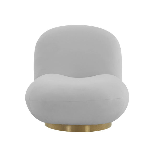 Emily Grey Velvet Swivel Chair Model: TOV-S44174