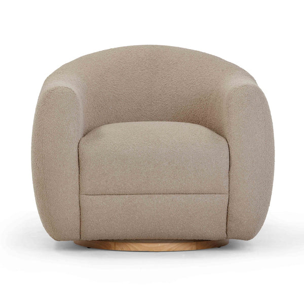Judy Light Brown Boucle Swivel Chair Model: TOV-S54361