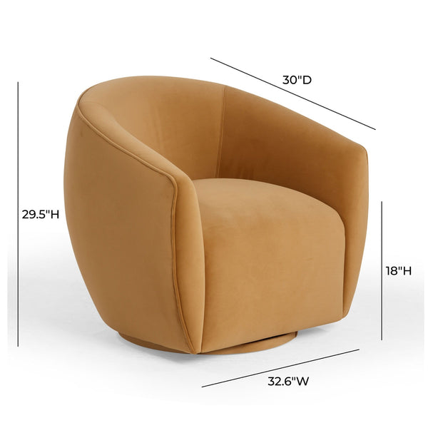 Jordan Tan Velvet Swivel Chair Model: TOV-S54369
