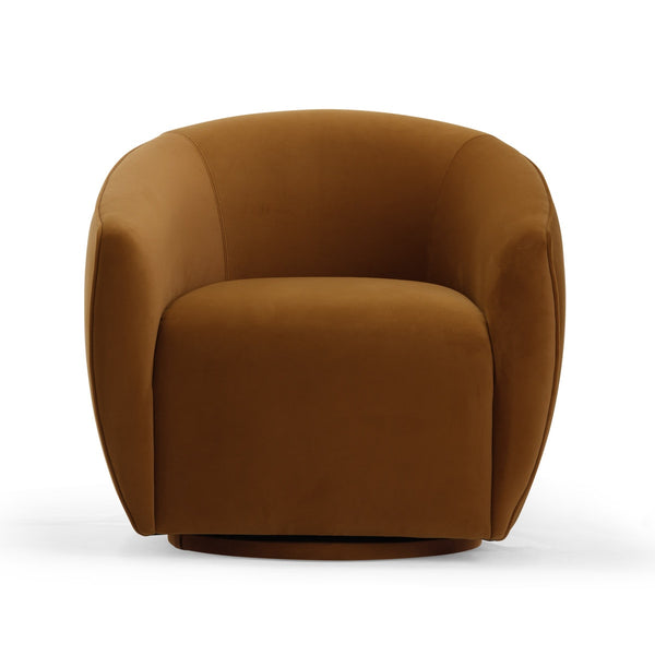 Jordan Cognac Velvet Swivel Chair Model: TOV-S54370