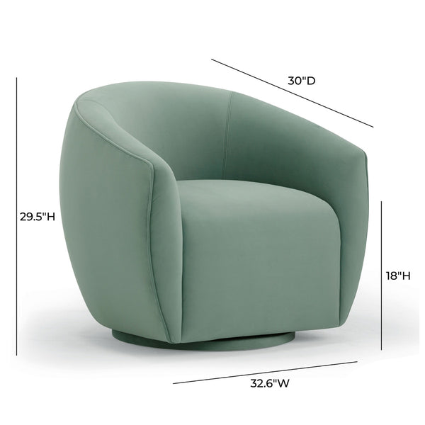 Jordan Sea Blue Velvet Swivel Chair Model: TOV-S54372