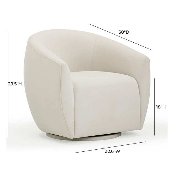 Jordan Cream Velvet Swivel Chair Model: TOV-S54373