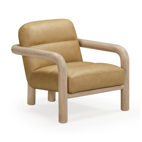 Bekah Tan Genuine Leather Accent Chair Model: TOV-S54392