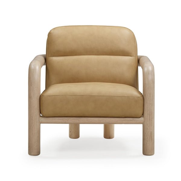 Bekah Tan Genuine Leather Accent Chair Model: TOV-S54392