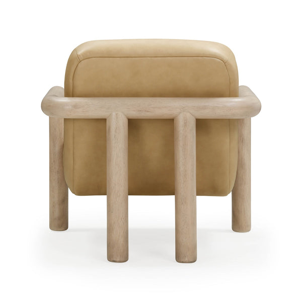 Bekah Tan Genuine Leather Accent Chair Model: TOV-S54392