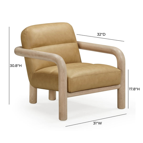 Bekah Tan Genuine Leather Accent Chair Model: TOV-S54392