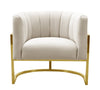 Magnolia Spotted Cream Chair with Gold Base Model: TOV-S6150
