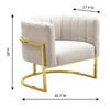Magnolia Spotted Cream Chair with Gold Base Model: TOV-S6150