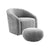 Boboli Grey Chenille Chair + Ottoman Set Model: TOV-S6382