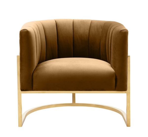 Magnolia Cognac Velvet Chair Model: TOV-S68190