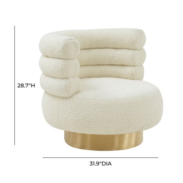 Naomi Faux Shearling Swivel Chair Model: TOV-S68234