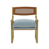 Harlow Rattan Dusty Blue Velvet Chair Model: TOV-S68448