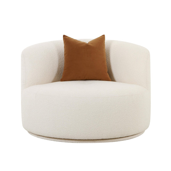 Fickle Cream Boucle Swivel Chair Model: TOV-S68671
