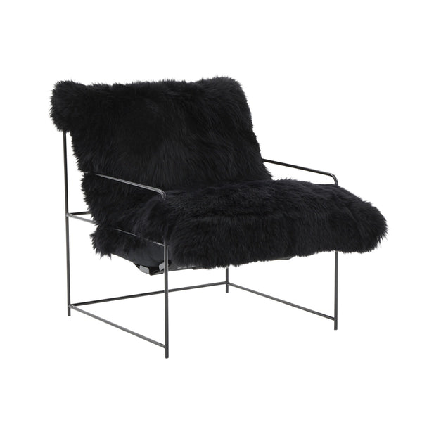 Kimi Black Genuine Sheepskin Chair Model: TOV-S68723