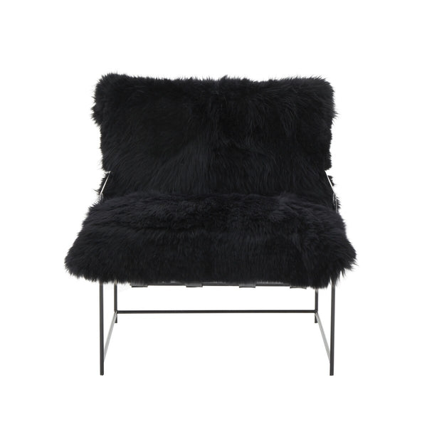 Kimi Black Genuine Sheepskin Chair Model: TOV-S68723
