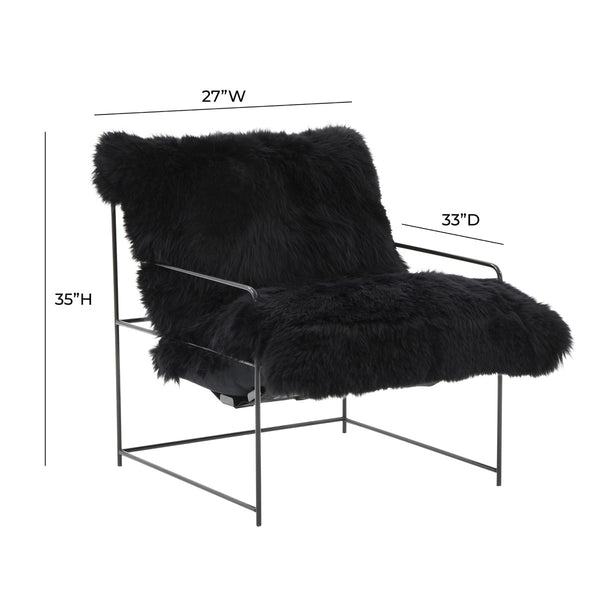 Kimi Black Genuine Sheepskin Chair Model: TOV-S68723