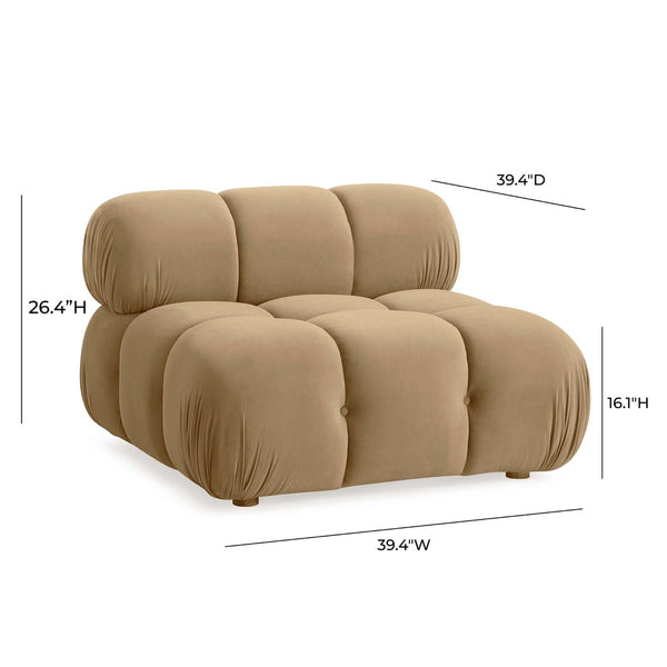 Calliope Cafe Au Lait Performance Velvet Modular Armless Chair Model: TOV-S69015
