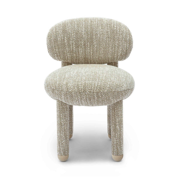 Manu Beige Nubby Performance Fabric Side Chair Model: TOV-S69033
