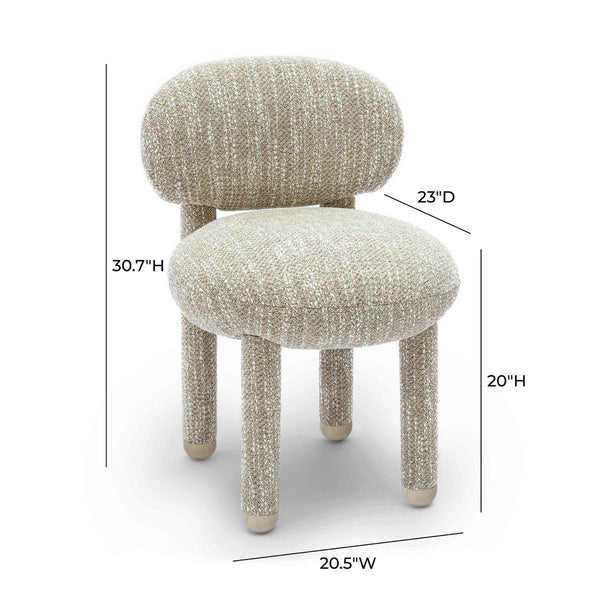 Manu Beige Nubby Performance Fabric Side Chair Model: TOV-S69033