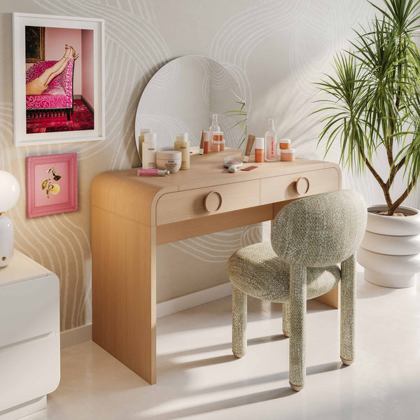 Manu Beige Nubby Performance Fabric Side Chair Model: TOV-S69033