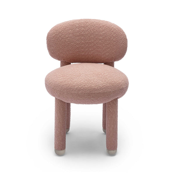Manu Rose Pink Performance Boucle Side Chair Model: TOV-S69035