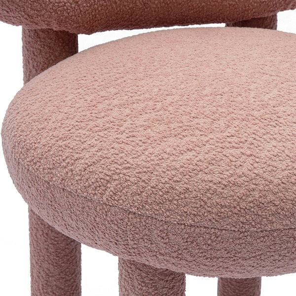 Manu Rose Pink Performance Boucle Side Chair Model: TOV-S69035