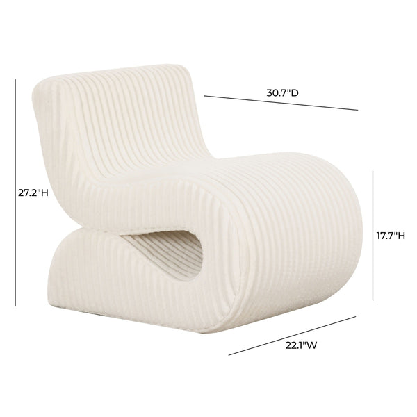 Senna Cream Oversized Corduroy Accent Chair Model: TOV-S69038