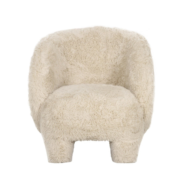 Kiki Natural Vegan Shearling Accent Chair Model: TOV-S69043