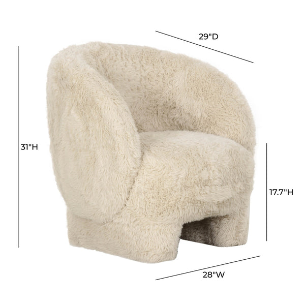 Kiki Natural Vegan Shearling Accent Chair Model: TOV-S69043