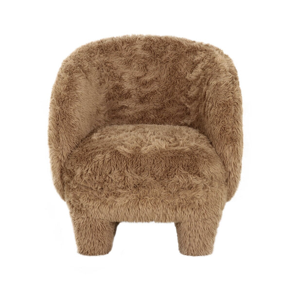 Kiki Dark Taupe Vegan Shearling Accent Chair Model: TOV-S69044