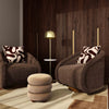 Rory Chocolate Brown Boucle Swivel Chair Model: TOV-S69069