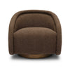 Rory Chocolate Brown Boucle Swivel Chair Model: TOV-S69069