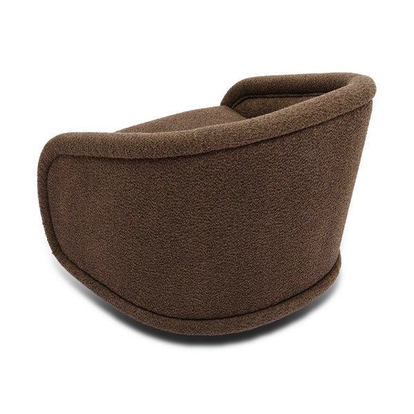 Rory Chocolate Brown Boucle Swivel Chair Model: TOV-S69069