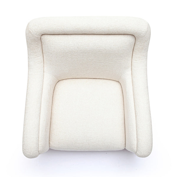 Charli Cream Basketweave Chenille Swivel Chair Model: TOV-S69242