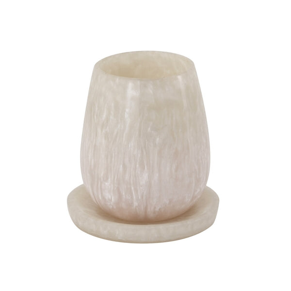 Rounded Tan Swirl Resin Kiddush Cup Model: TOV-T18614