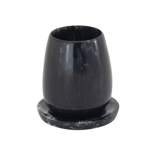 Rounded Black Swirl Resin Kiddush Cup Model: TOV-T18616