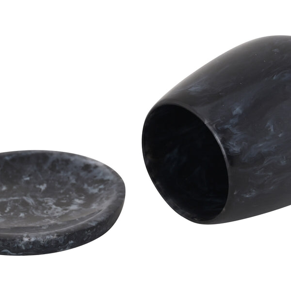 Rounded Black Swirl Resin Kiddush Cup Model: TOV-T18616