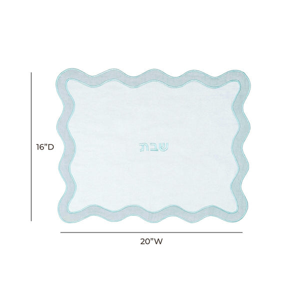 TOV Sea Blue Wavy Challah Cover Model: TOV-T18650