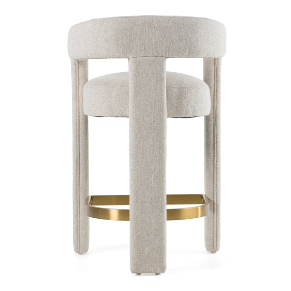 Modrest Adam Modern Beige Fabric & Brass Counter Chair Model VGMY-3713-26-BGE