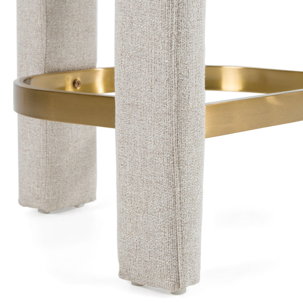 Modrest Adam Modern Beige Fabric & Brass Counter Chair Model VGMY-3713-26-BGE