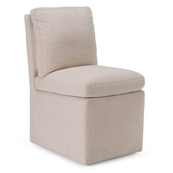 Modrest Adrian Modern Beige Fabric Dining Chair With Castor Wheels Model VGKK-KF-Y1066-BGE