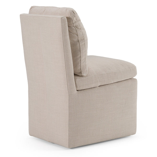 Modrest Adrian Modern Beige Fabric Dining Chair With Castor Wheels Model VGKK-KF-Y1066-BGE