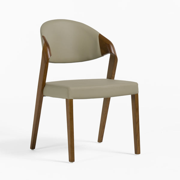 Modrest Arlo Mid Century Beige & Walnut Dining Chair (Set Of 2) Model VGCSCH-1488-GRY
