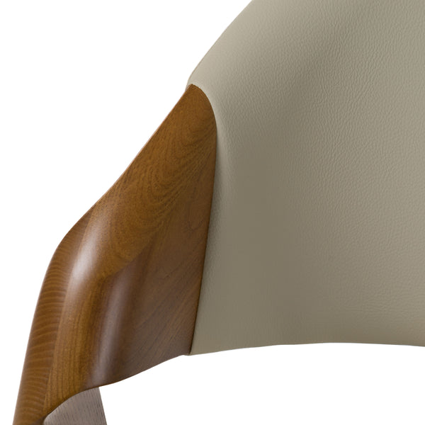 Modrest Arlo Mid Century Beige & Walnut Dining Chair (Set Of 2) Model VGCSCH-1488-GRY
