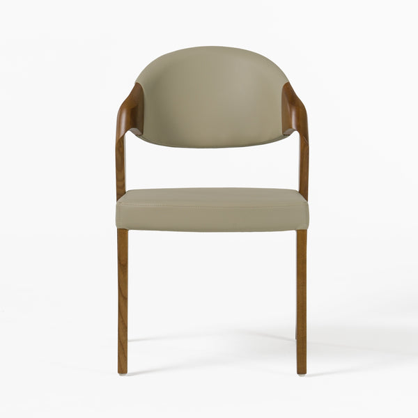 Modrest Arlo Mid Century Beige & Walnut Dining Chair (Set Of 2) Model VGCSCH-1488-GRY
