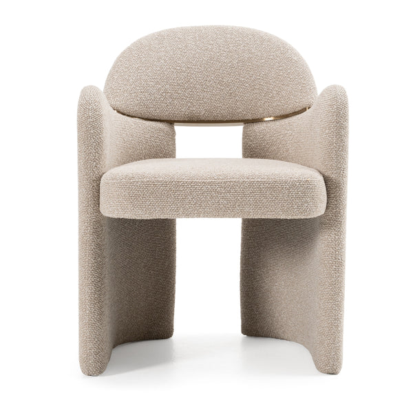 Modrest Ashley Modern Beige Fabric & Brushed Brass Dining Chair Model VGVCB2402-BGE